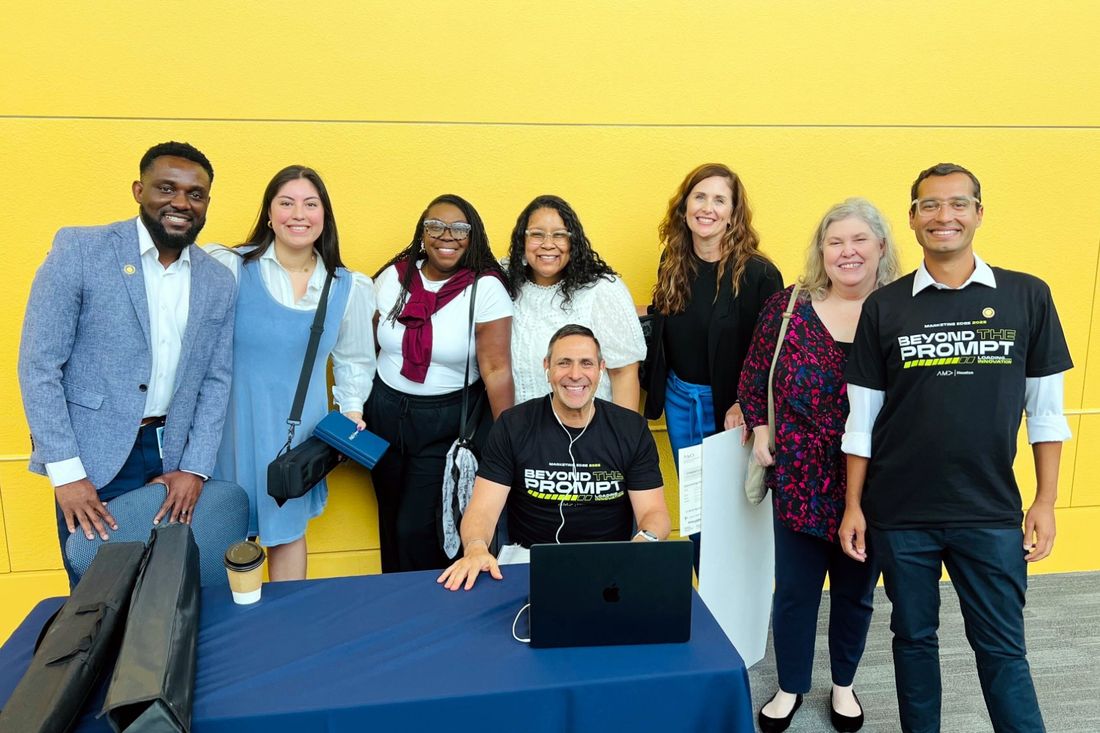 Brittany Davis Morris with fellow marketers at AMA Houston&rsquo;s Marketing Edge 2025